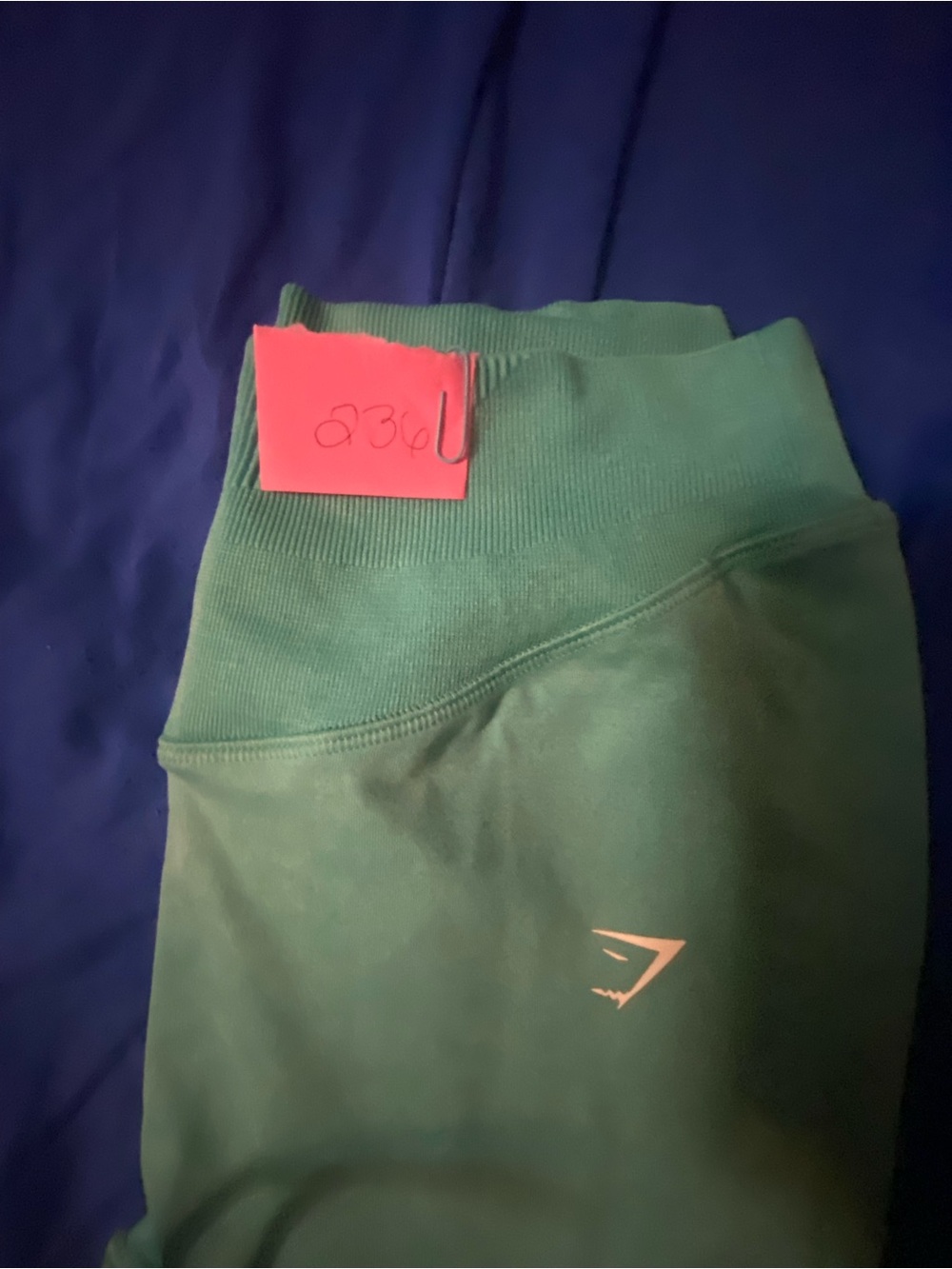 Gymshark Dark Green High-Waist Leggings with Small Logo